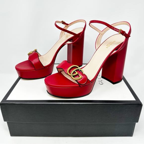 Gucci Marmont GG Platform Sandals Size EU 39.5 - Picture 2 of 16